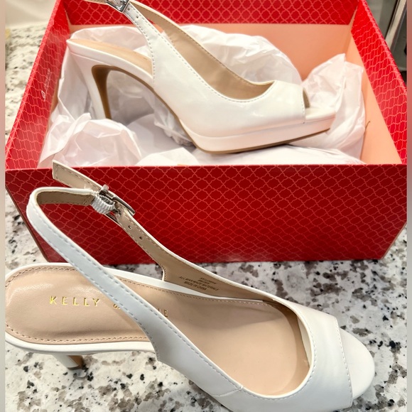 White Lowry Kelly & Katie Heels Shoes 6M NWT - Picture 4 of 13